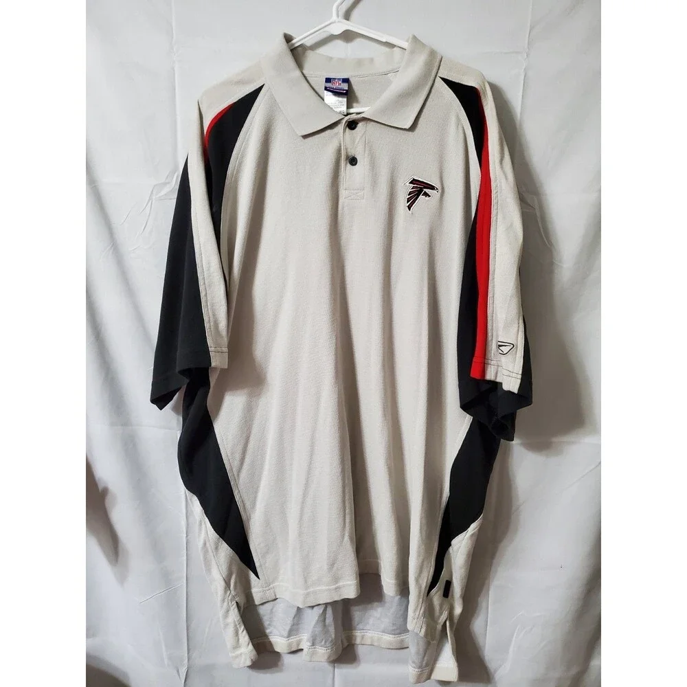 Vintage Reebok Play Dry NFL Team Apparel Falcons Polo Shirt Mens 2XL NWT STAIN